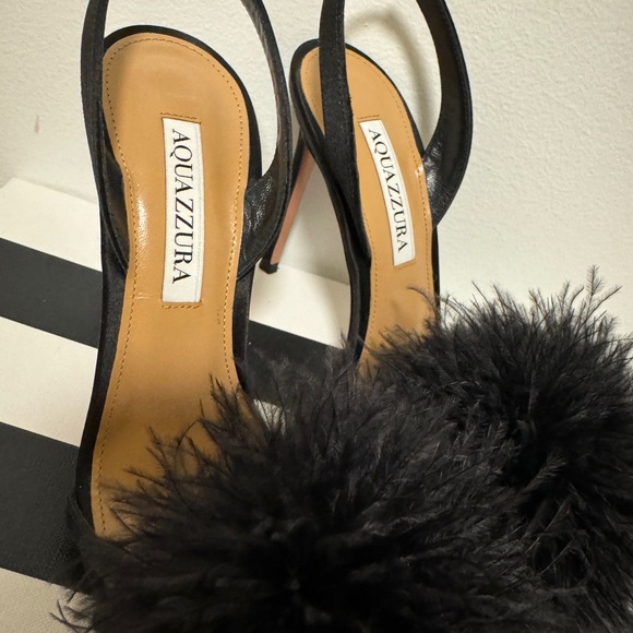 AQUAZZURA silk and feather shoes! ONLY 1 time wear! - Picture 9 of 10